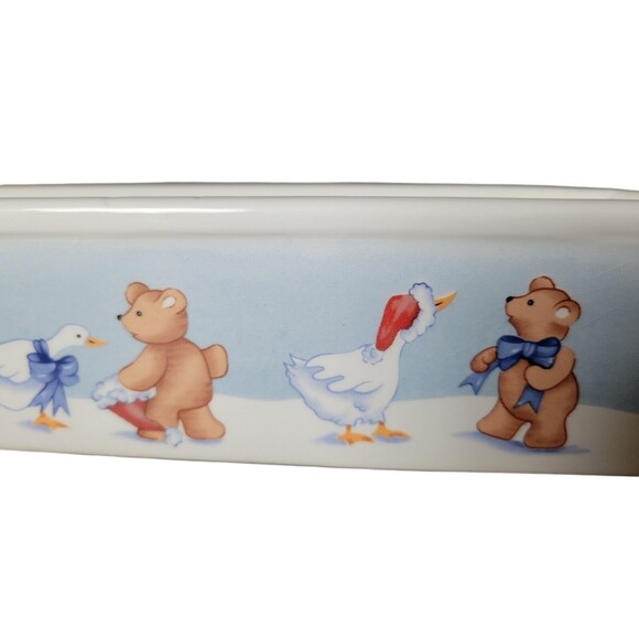 Vintage 1988 House of Lloyd Christmas Cracker Tray Bears And Geese - Picture 3 of 8